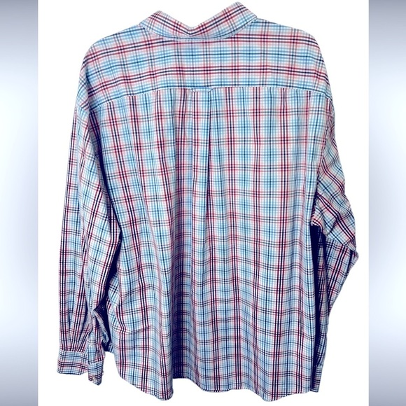 MIX&NY XXL Button-Down Plaid Stretch Shirt Red Blue White - Picture 4 of 4